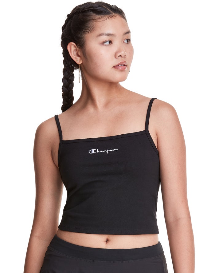 Camiseta Champion Mujer - Cropped Cami ( Negras ) 8391406-MF